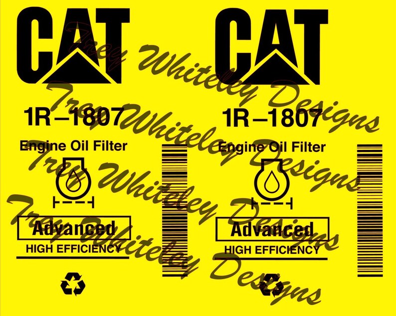 Download Caterpillar Engine Oil Filter Label SVG/PNG | Etsy