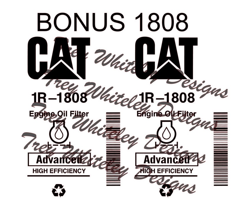 Download Caterpillar Engine Oil Filter Label SVG/PNG | Etsy