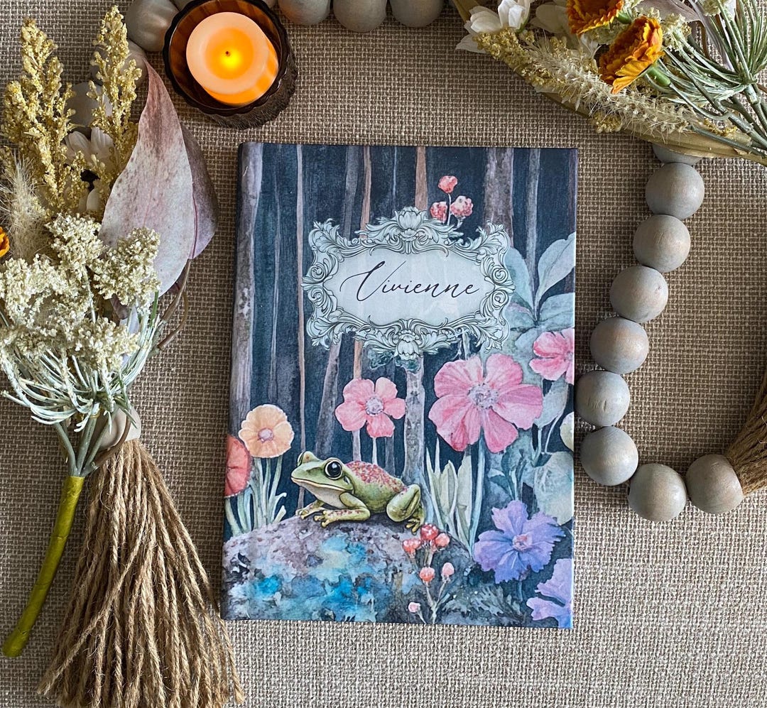 Cottagecore Personalized Notebook, 2025 Journal, Vintage Style Diary ...