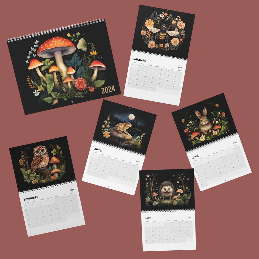 2024 Cottagecore Wall Calendar Etsy