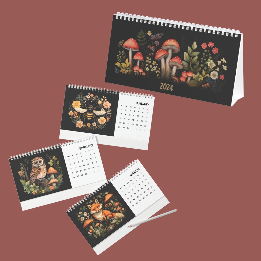 2024 Cottagecore Desk Calendar Etsy