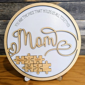 Mother's Gift Personalized, with a family puzzle! Grammy or Mommy too !