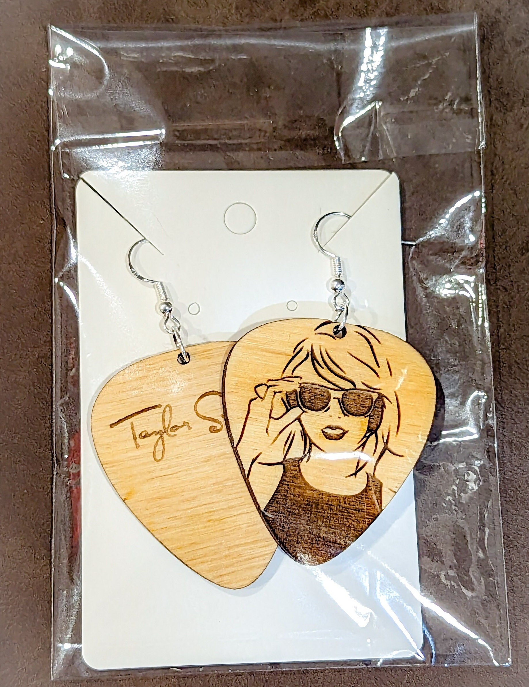 Handcrafted Wooden Guitar Pick Earrings