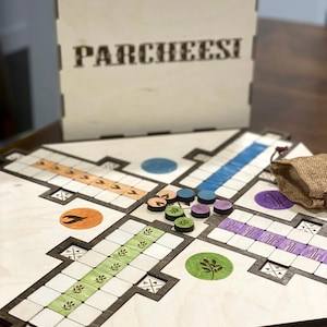 Parcheesi - Ludo - gifts - 4 elements game - Boardgame - Pachisi - Ludo game - wooden handcraft board game - Custom Wooden Parcheesi board