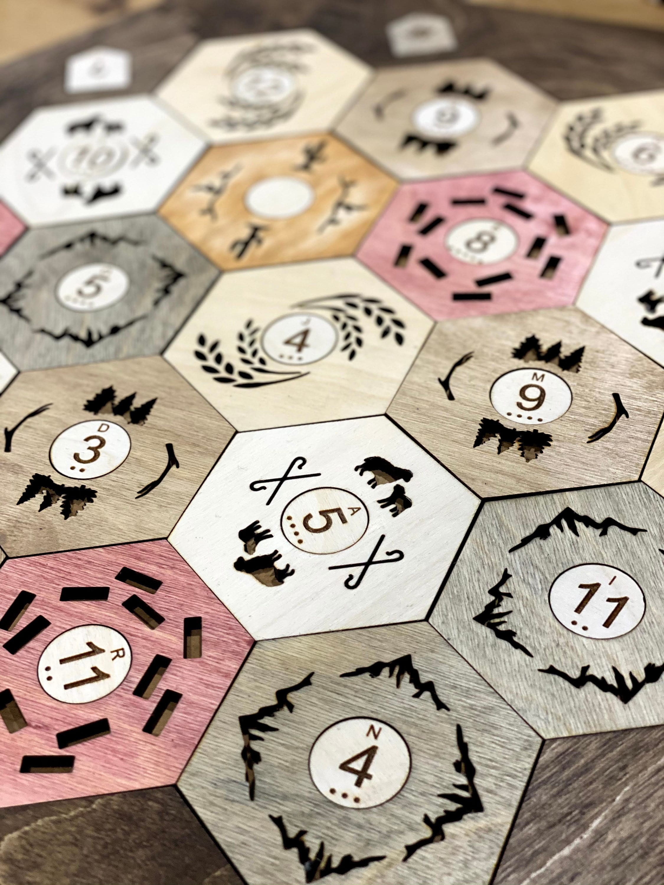 Custom Wood Catan Board Stained &amp; Hand Painted | Etsy