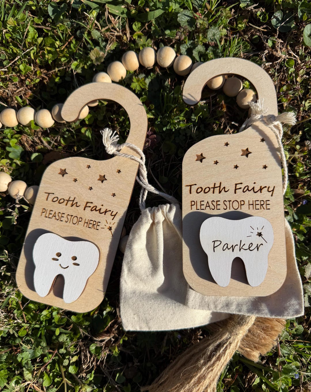 Door Hanger - Tooth Fairy Magic - Personalized Door Hanger With Pouch ...