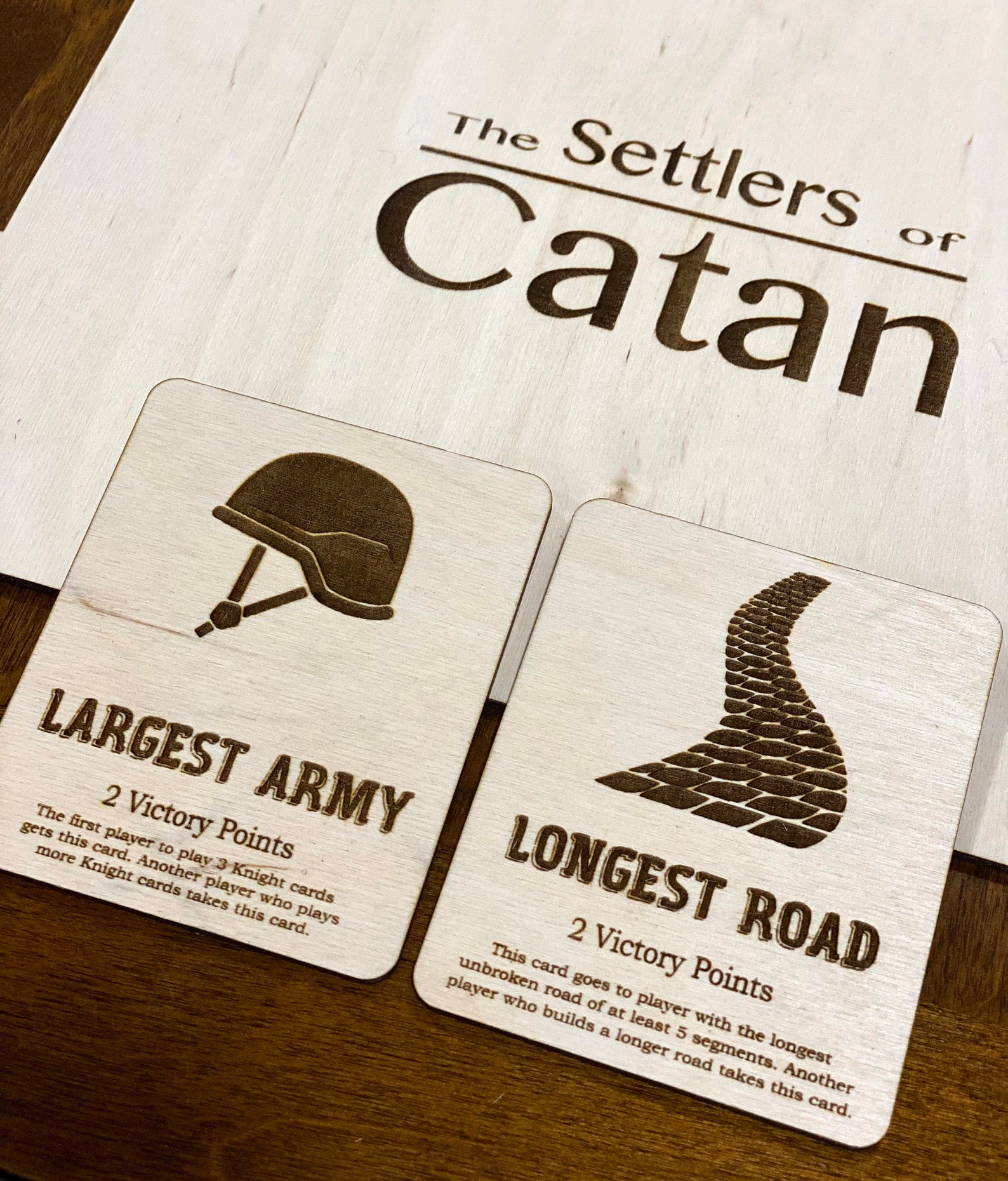 Wooden Catan Cards Settlers of Catan Laser Cut and Engraved Etsy