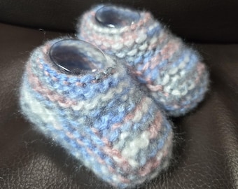 Handmade Knitted Baby Booties, 0-3 months