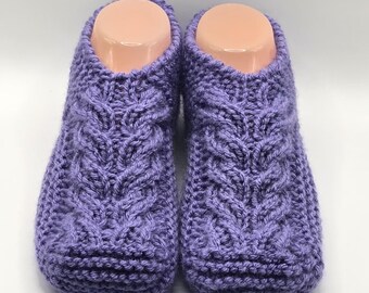 Handmade short purple adult slippers (socks)