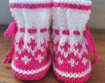 Baby Booties with laces, newborn to 3+ months