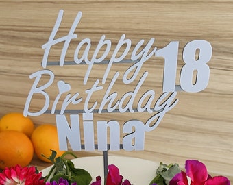 Personalized Cake Topper &quot;Happy Birthday&quot; - stylish, individual and multi-colored eye-catcher for the birthday cake
