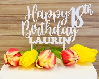 Personalized Cake Topper &quot;Happy Birthday&quot; - stylish, individual and multi-colored eye-catcher for the birthday cake