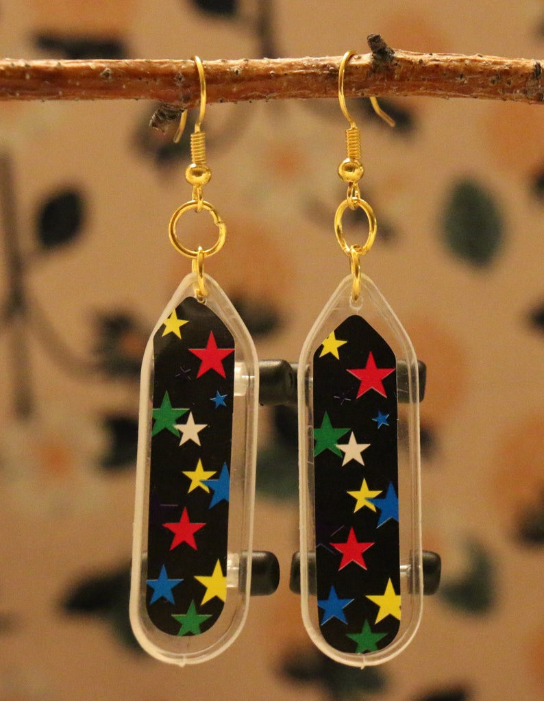 Skater skateboard earrings