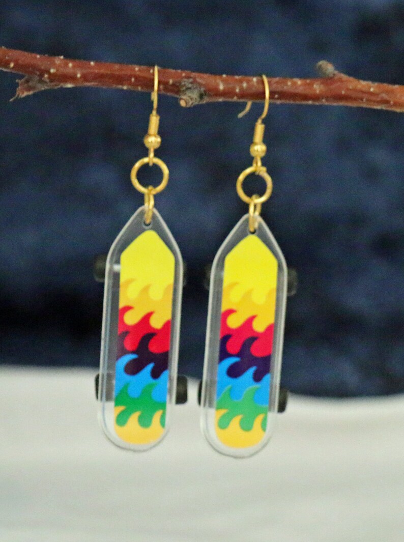 Skater skateboard earrings