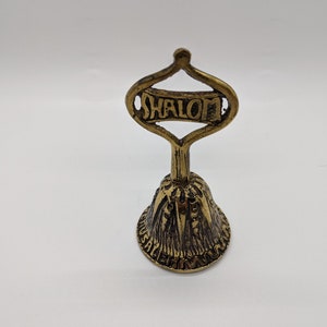 Brass Shalom Bell Jerusalem Brutalist Judaica