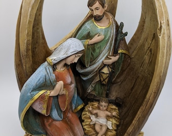 Napco Heilige Familie Krippe Tabletop Decor Vintage Harz Weihnachtsdekor