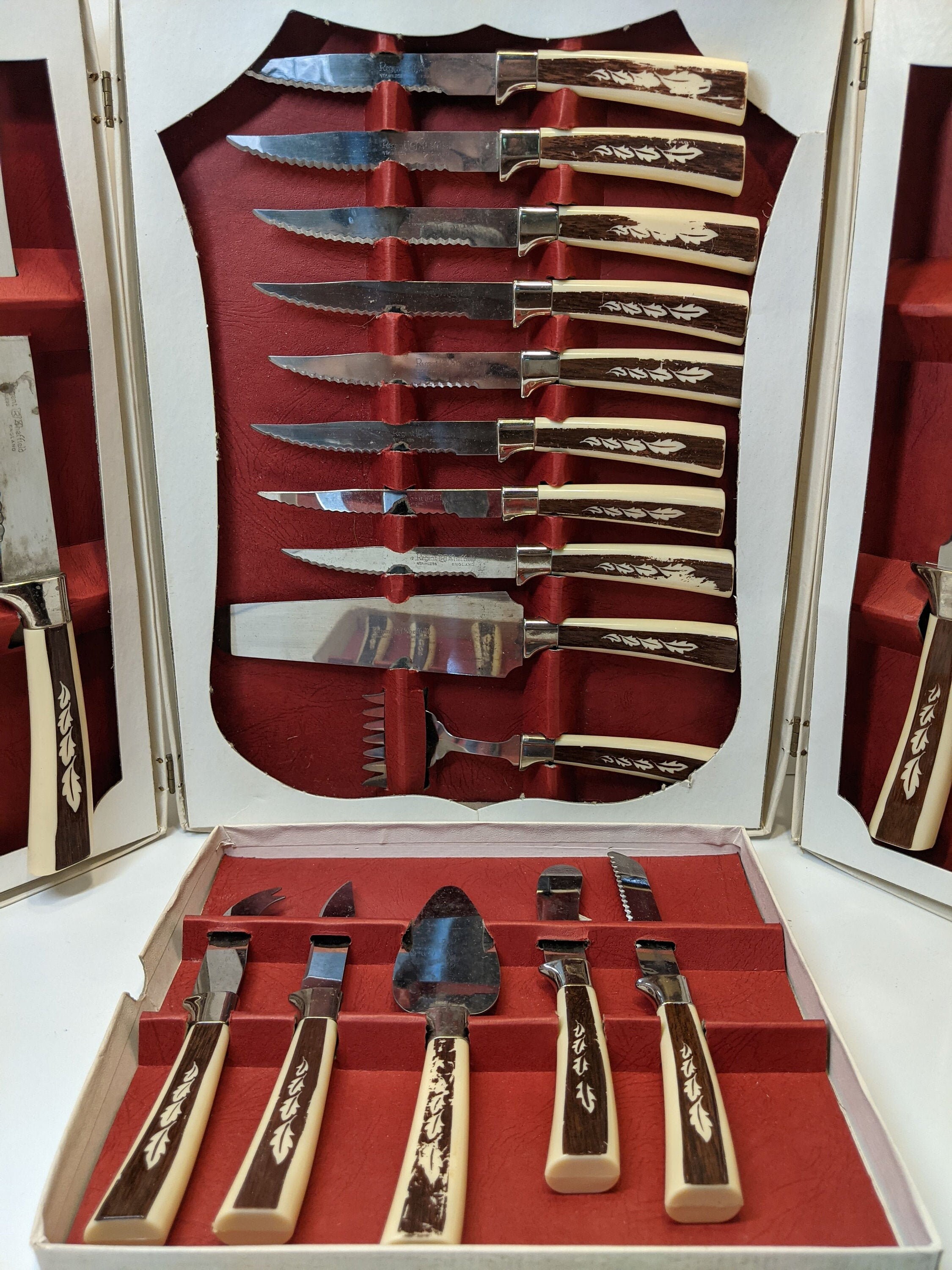 Sheffield English Knife Set 19 Piezas Vintage Chef Cubiertos Etsy