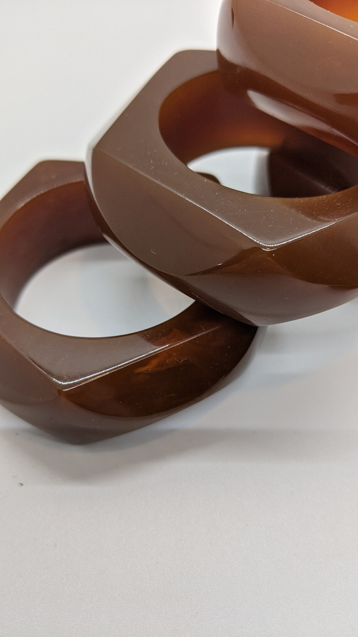 Bakelite Faceted Napkin Rings Set of 7 Iced Tea Root Beer Etsy