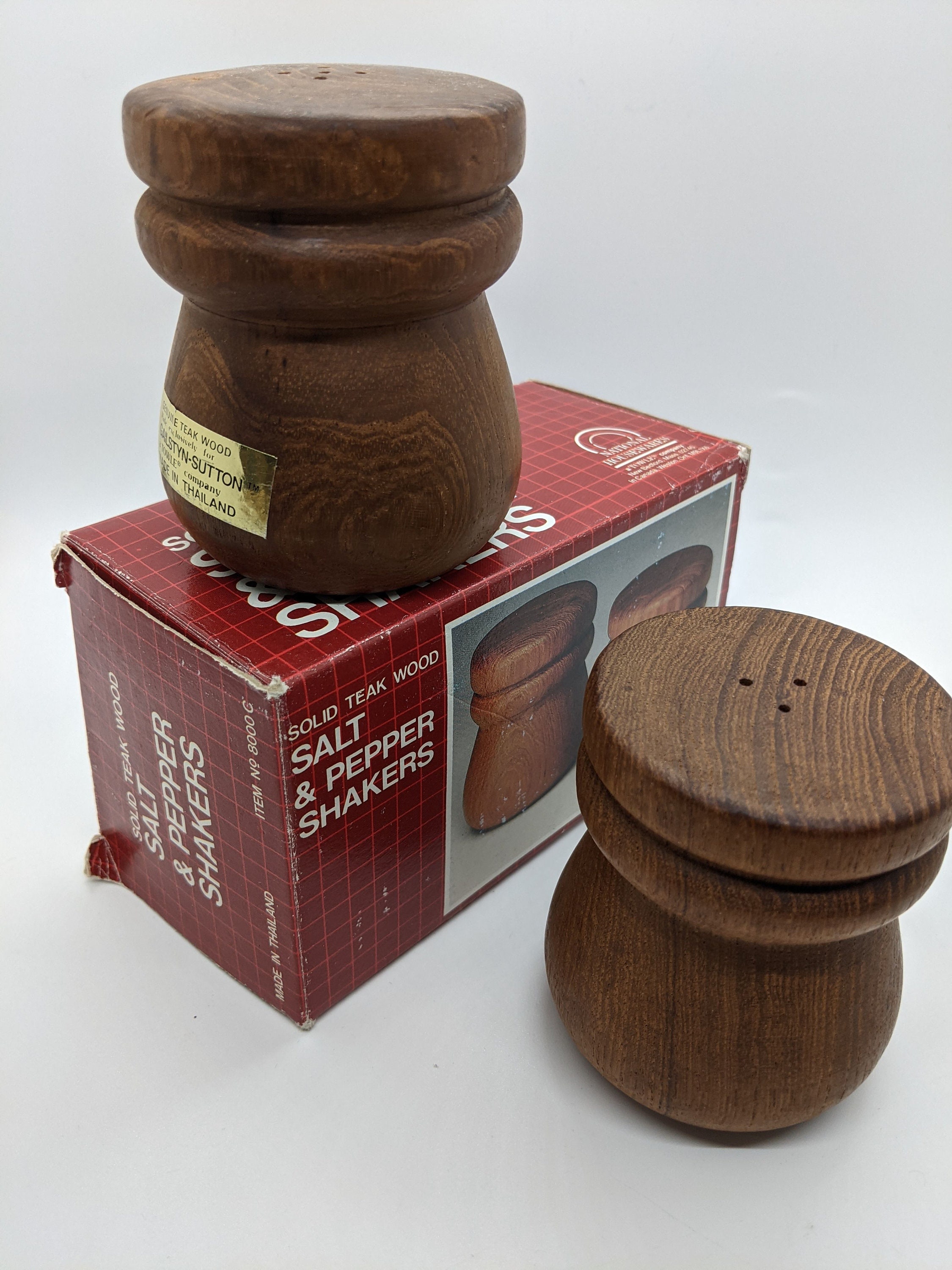 Solid Teak Salt And Pepper Shakers Mid Century Modern Vintage Etsy