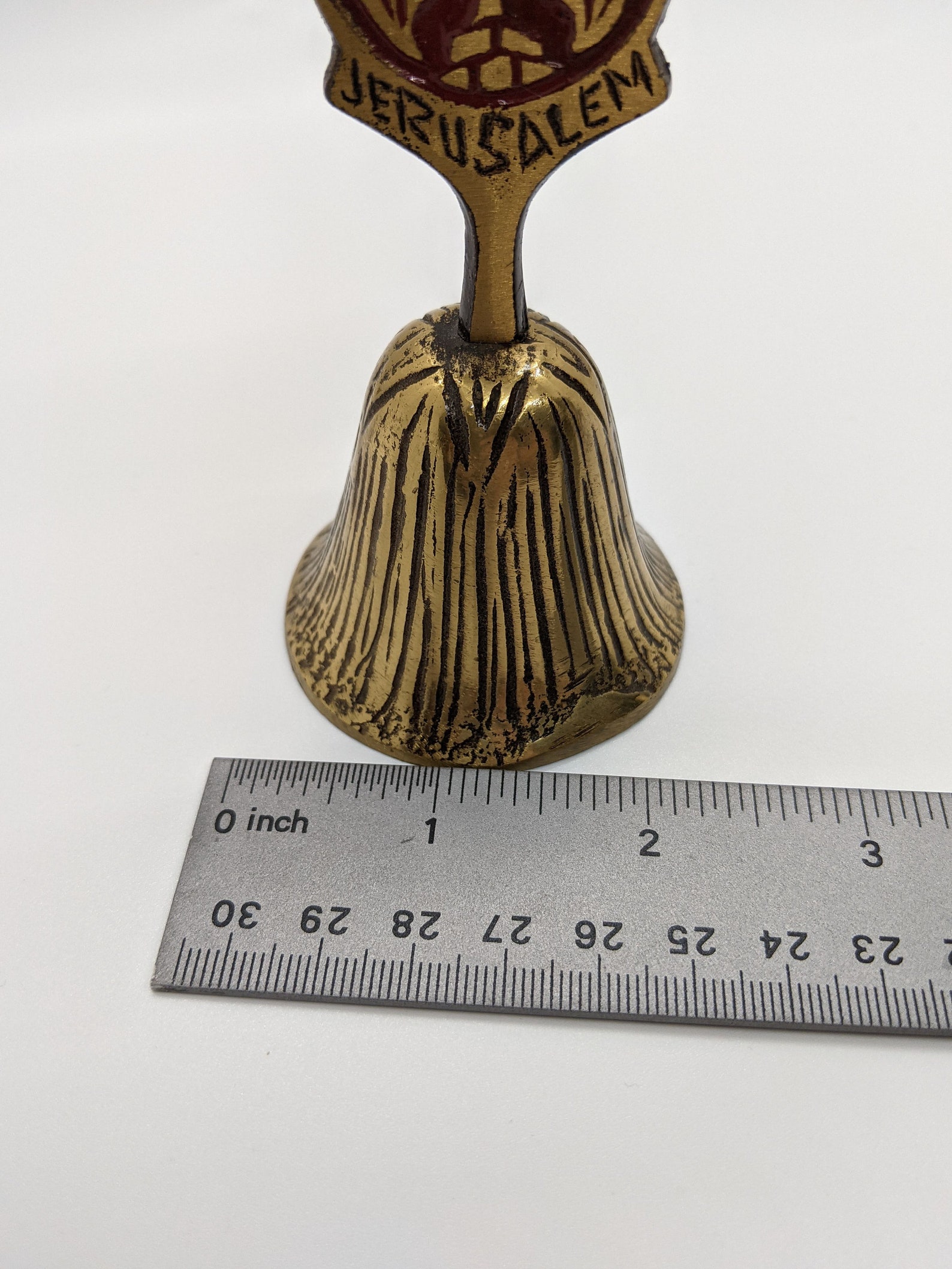 Brass Jerusalem Bell Mid Century Brutalist Judaica Etsy
