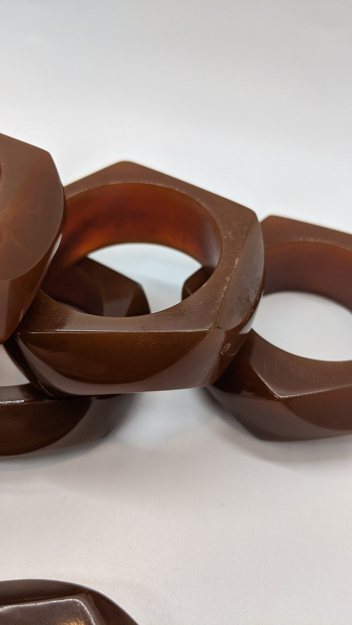 Bakelite Faceted Napkin Rings Set of 7 Iced Tea Root Beer Etsy