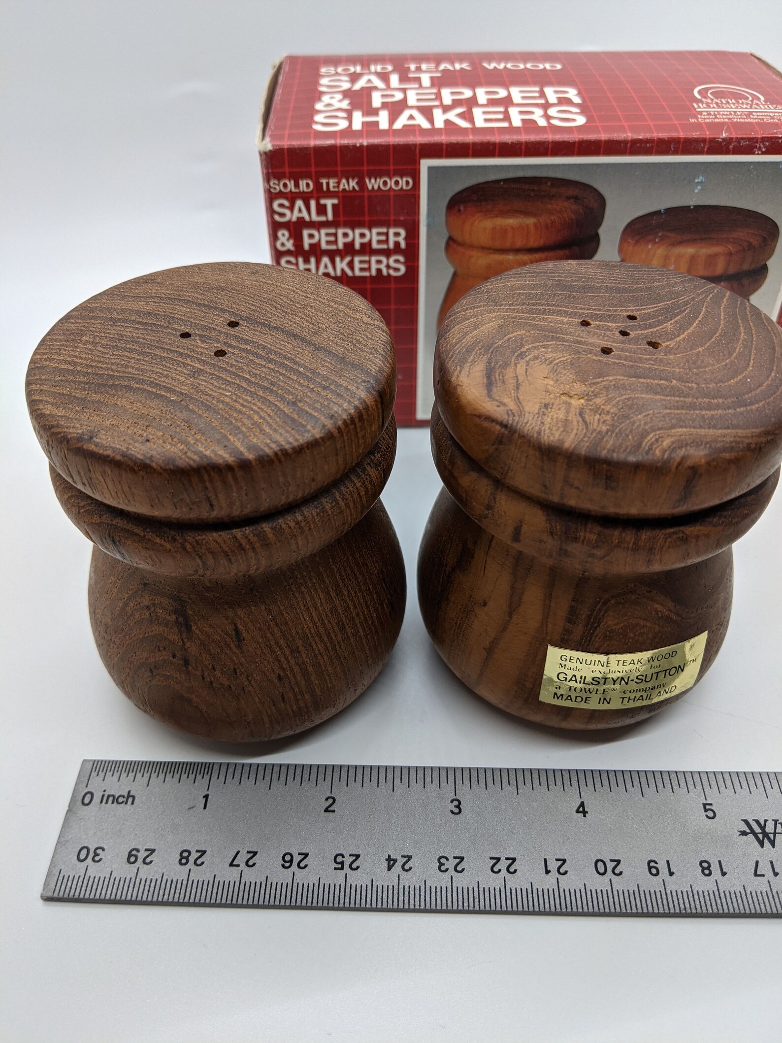 Solid Teak Salt And Pepper Shakers Mid Century Modern Vintage Etsy