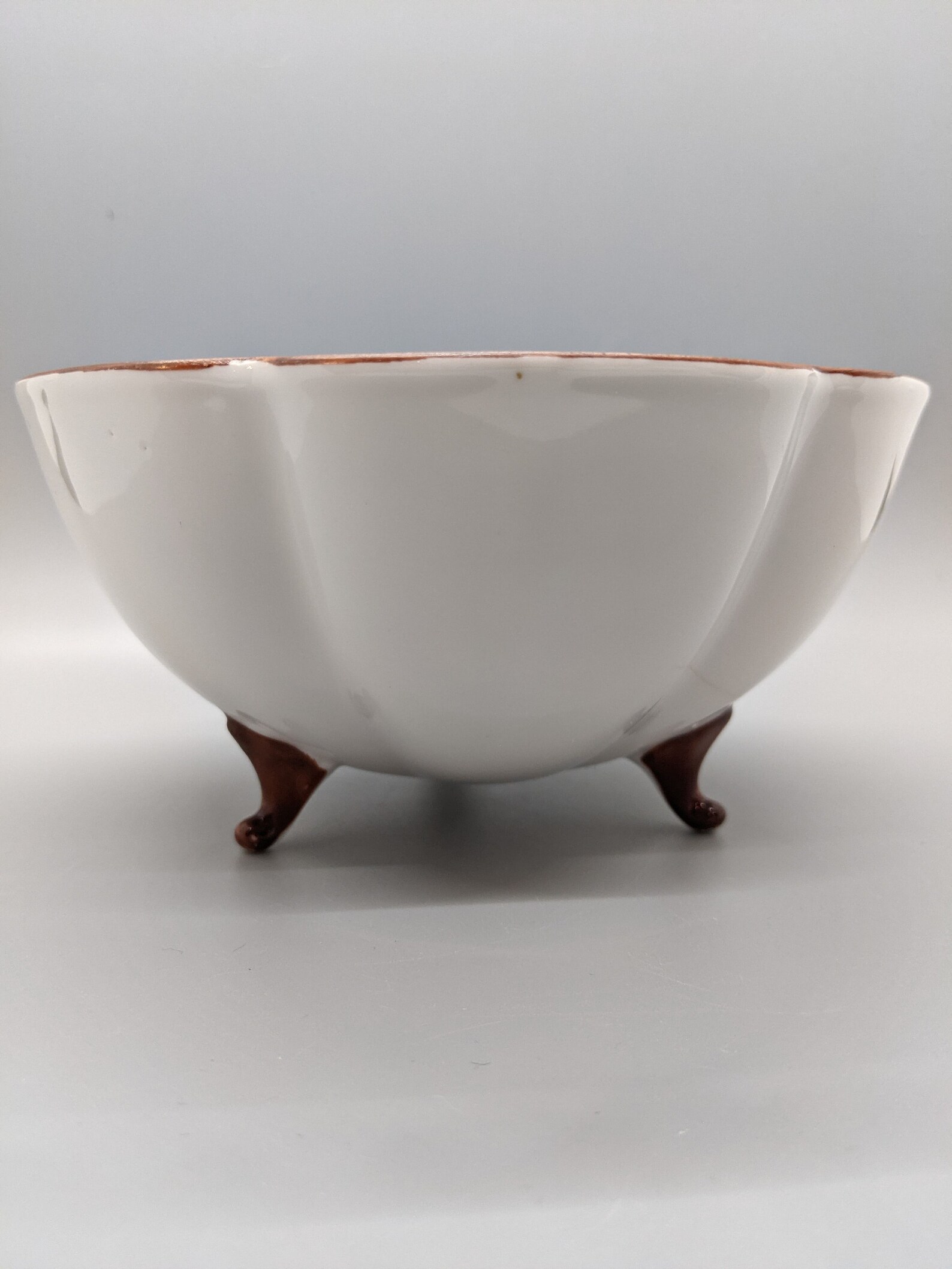 Noritake Hand Painted Footed Bowl Fluted Edges Graceful Trees Etsy