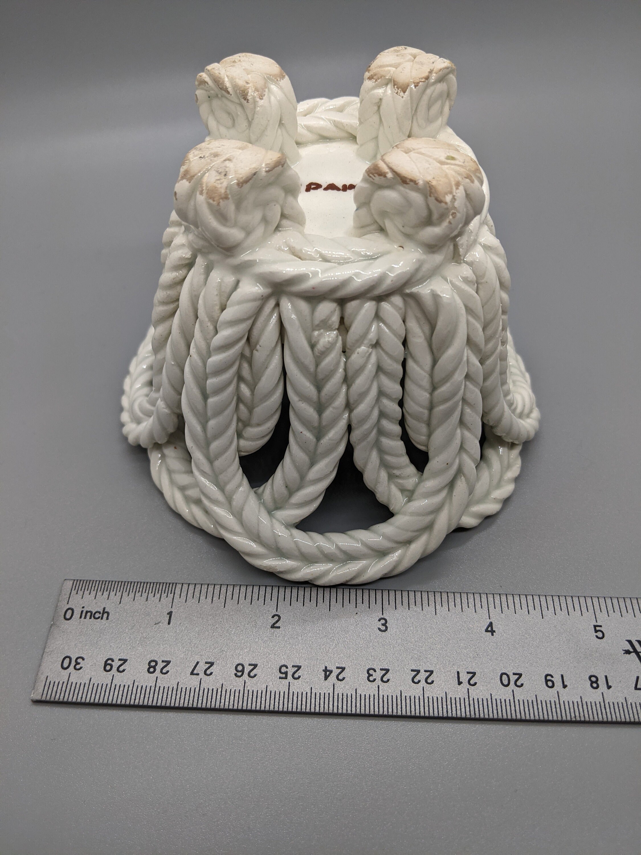 Vintage Ceramic Braided Rope Candle Holder Footed Candy Dish Etsy UK