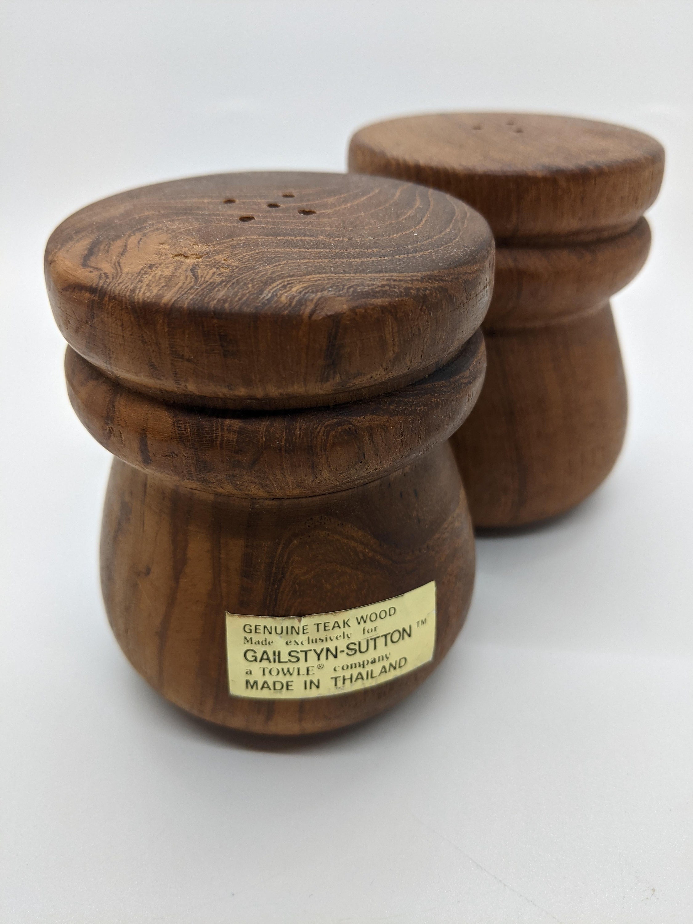 Solid Teak Salt And Pepper Shakers Mid Century Modern Vintage Etsy