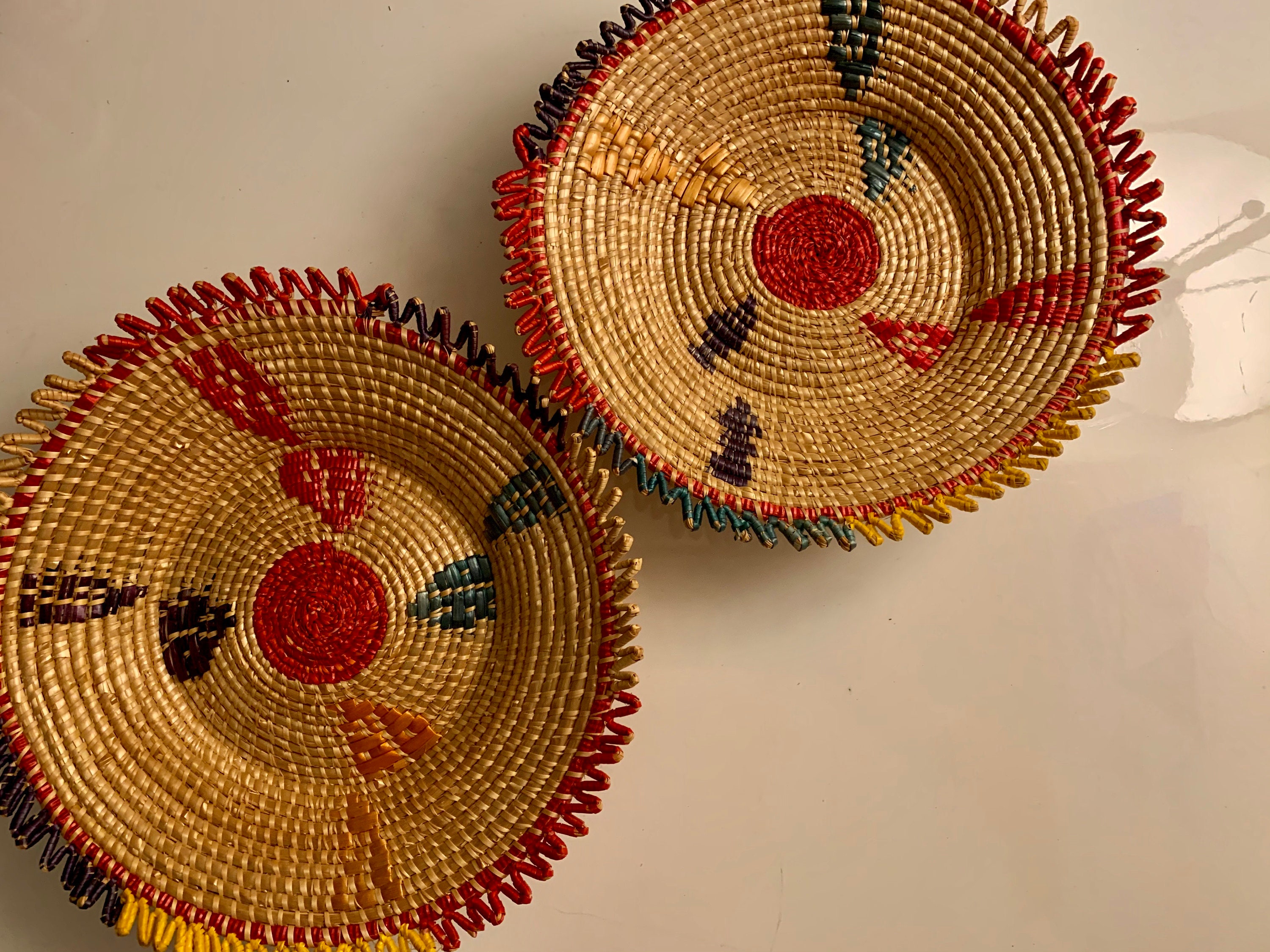 Set of Two Ethiopian Wall Baskets Etsy