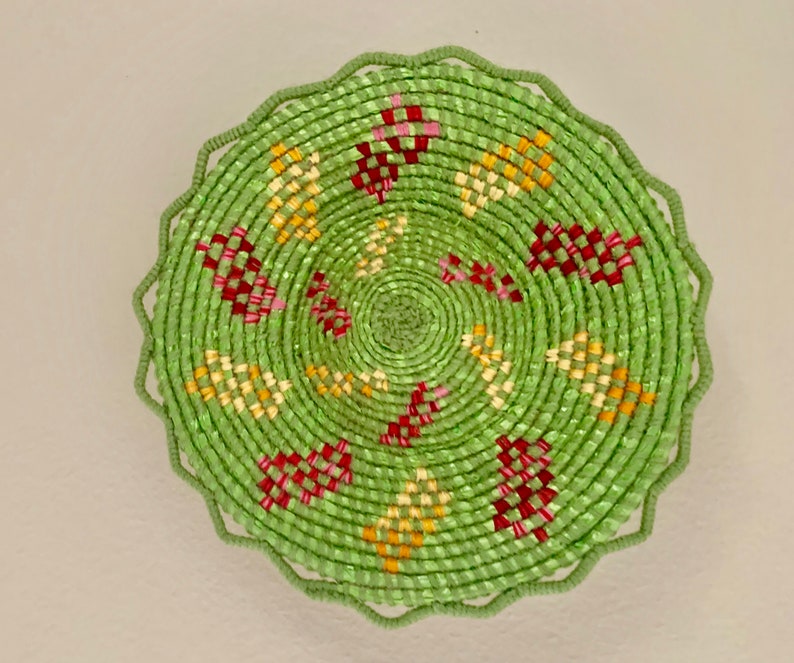 Green Ethiopian Wall Basket Africa Wall Decor Ethiopian Wall Etsy