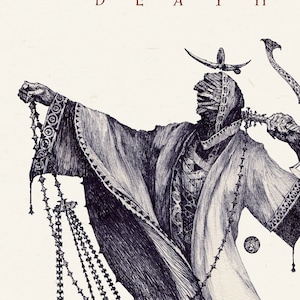 13 DEATH Tarot illustration Premium Print on 100 lb. Cream Felt paper