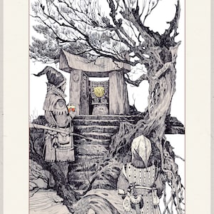 TRZY KUBKI tarot Premium Kremowy Filc/Giclee Print