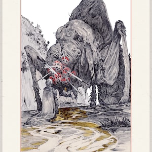 ZES VAN ZWAARDEN tarot Premium Cream Felt / Giclee Print