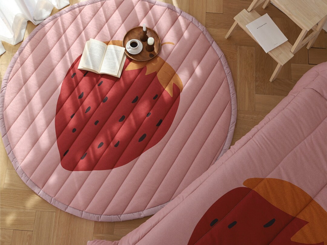 Round Modern Kids Rug Nursery Rug Washable Rug Round Area Rug Kids