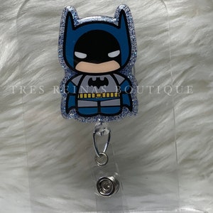 Batman Joker Character Heavy Duty Metal Retractable Reel ID Badge Key Card  Tag Holder with Belt Clip