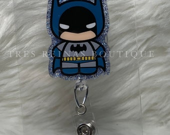 Superhero Bat Badge Reel, Superhero Man Badge