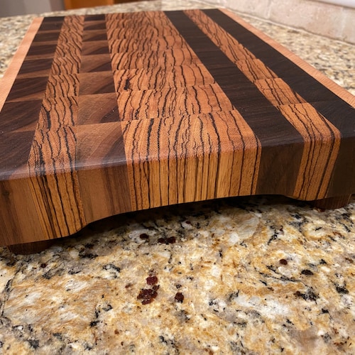 Zebra Wood End Grain Cutting Board Etsy