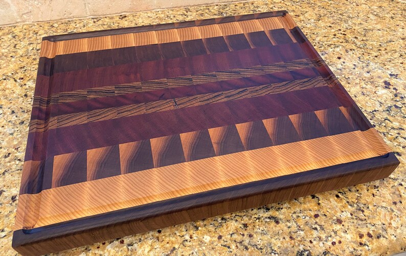 End Grain Ash/zebrawood/walnut/cherry Cutting Board Etsy