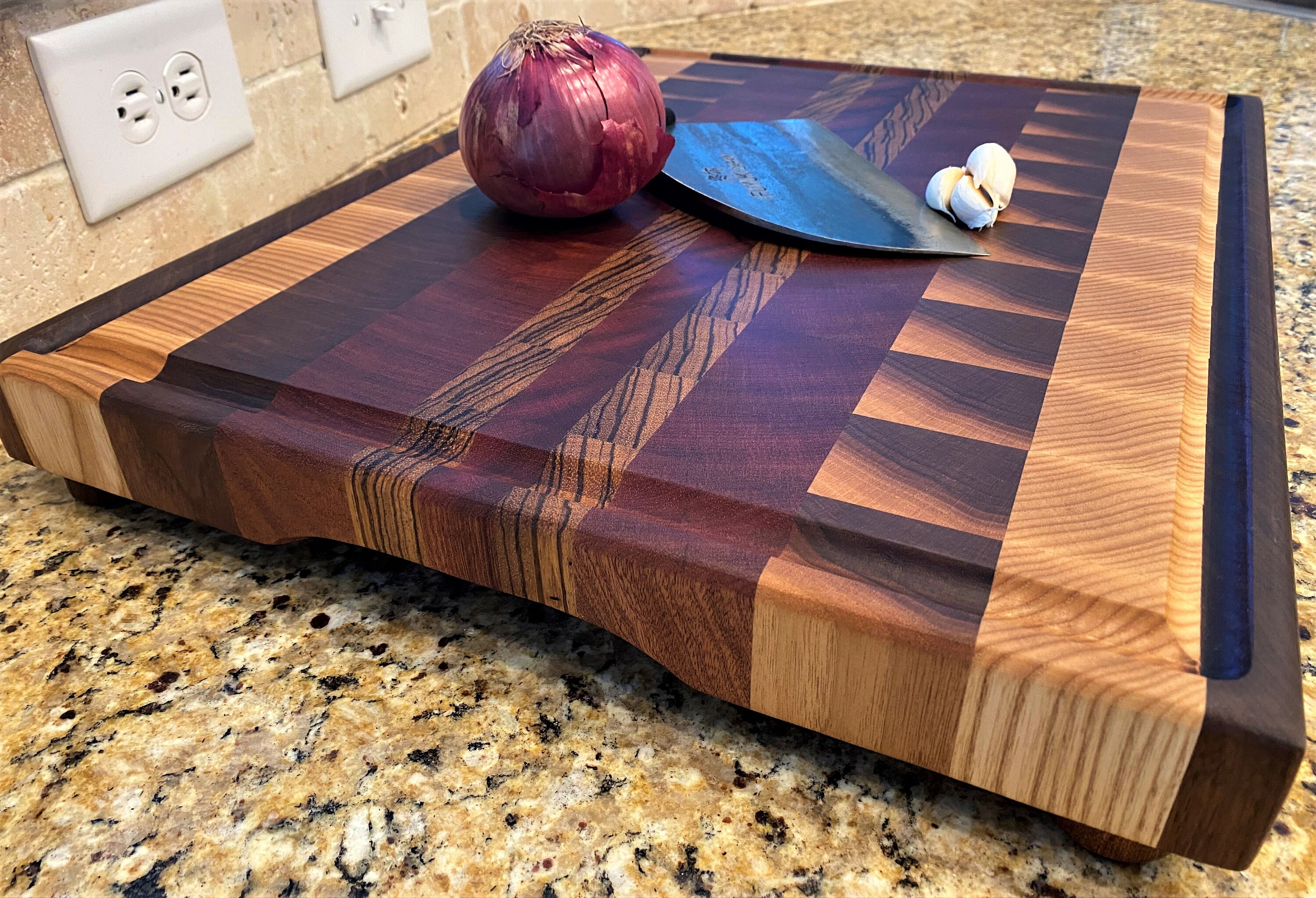 End Grain Ash/zebrawood/walnut/cherry Cutting Board Etsy