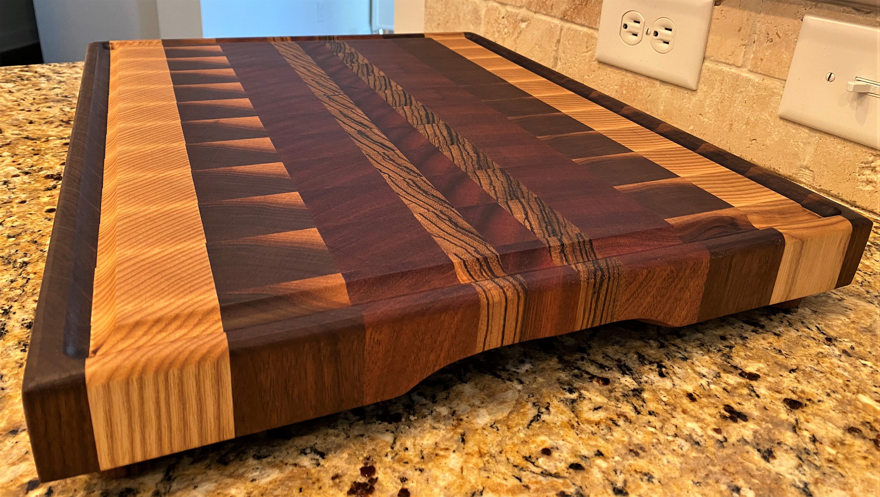 End Grain Ash/zebrawood/walnut/cherry Cutting Board Etsy