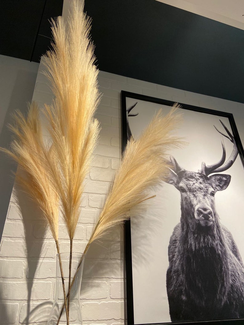 43 Big Artificial Pampas Grass Natural/Champagne/Cream | Etsy