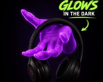 Wall Mount Headphone Stand Hand| Monster Hand| Glow in the dark stand