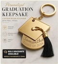 Personalized Graduation Keychain 2026 | Custom Name Grad Gift | Resin Graduation Cap Keychain with Real Tassel | Senior Keepsake