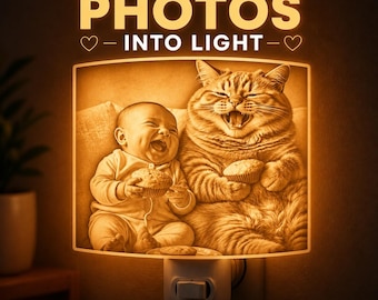 Personalized Photo Gift Night Light – Custom Photo Night Light Plug In, Gift for Mom, Family Photo Gift, Picture Lamp, Custom Gift Idea