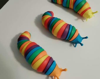 Articulated Fidget Rainbow Slug Stress Relief Toy