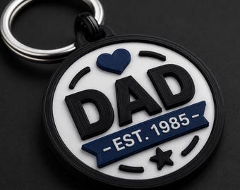 Custom keychain for Men | Fathers Day Keychain | Personalized Dad gift | Personalized Words And Est. Day,| Gift for him