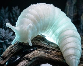 3d Printed Glow Articulated Fidget Slug Bug Toy