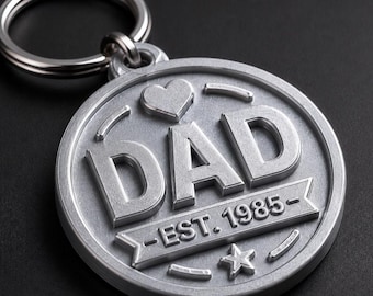 Personalized 3D Printed Keychain | Custom Father's Day Gift, Gender Reveal Tag