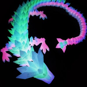 Articulated Glow Crystal Dragon & Regular Dragon | Fidget Dragon | Fidget Toy